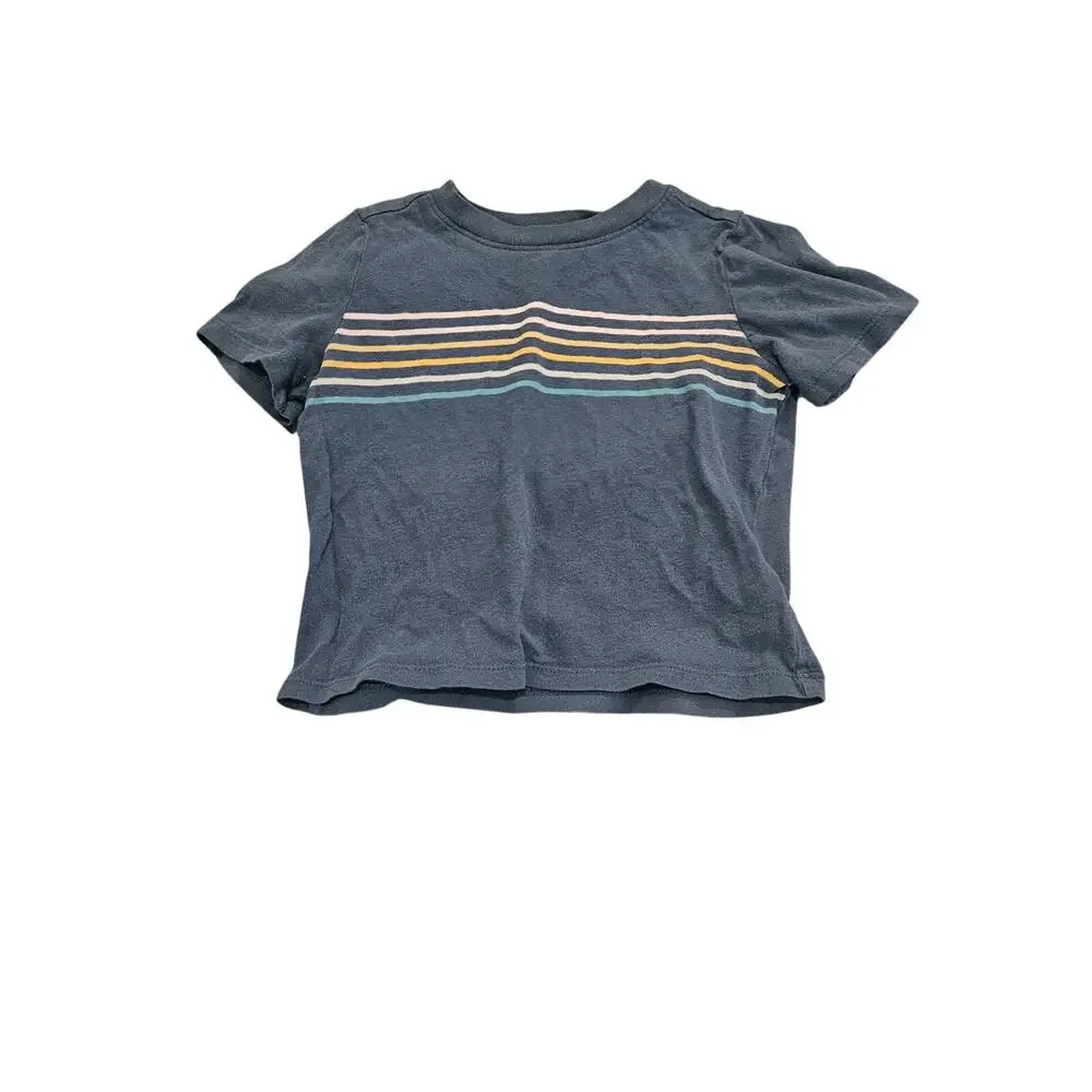Old Navy Toddler Boys Striped T Shirt Blue Short Sleeve 18-24M